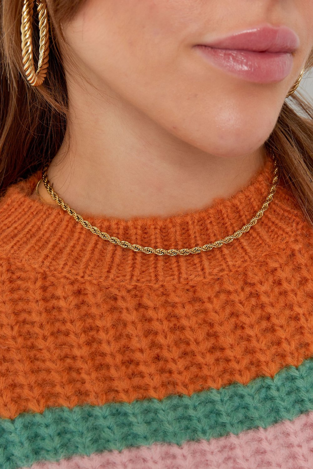 Necklace twisted - silver color - 4.0MM h5Picture3